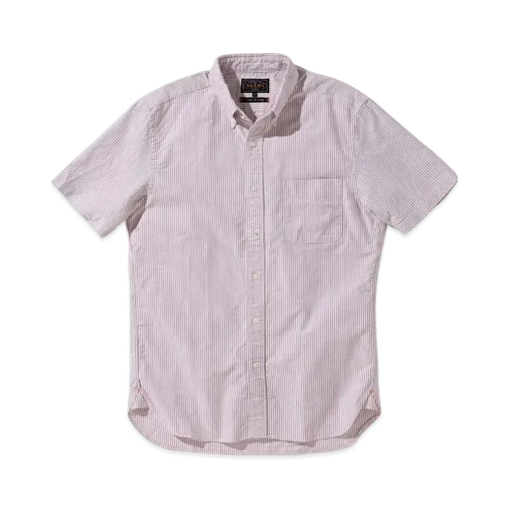 BEAMS B.D. Short Sleeve Candy Stripe "Wine"