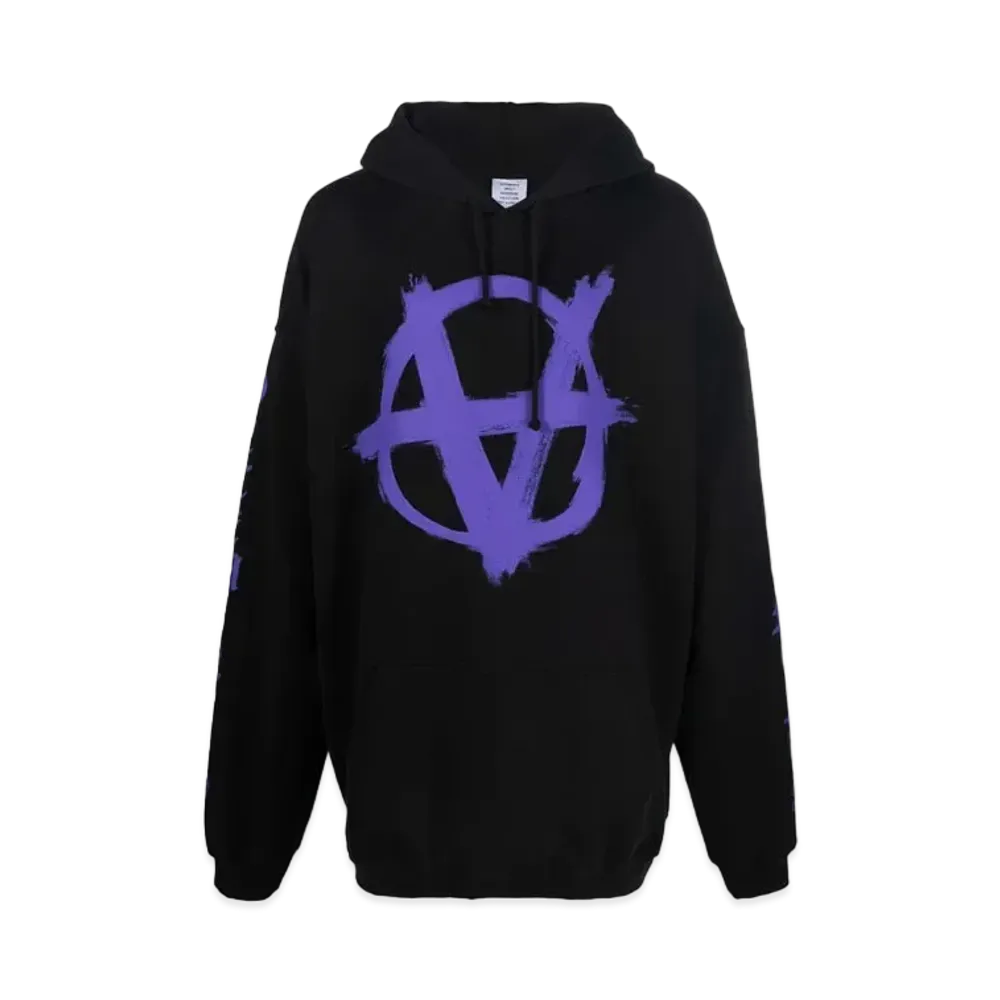 VETEMENTS Double Anarchy Logo Parker "Black Purple"