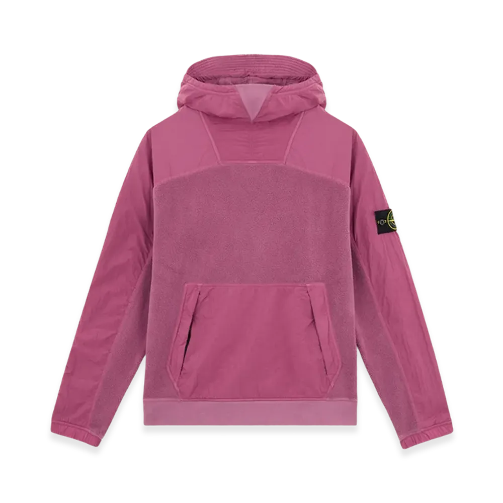 Stone Island 62653 Cotton Pile with Nylon TC Hooded Sweatshirt with Pockets - 24FW "Onion Rose"