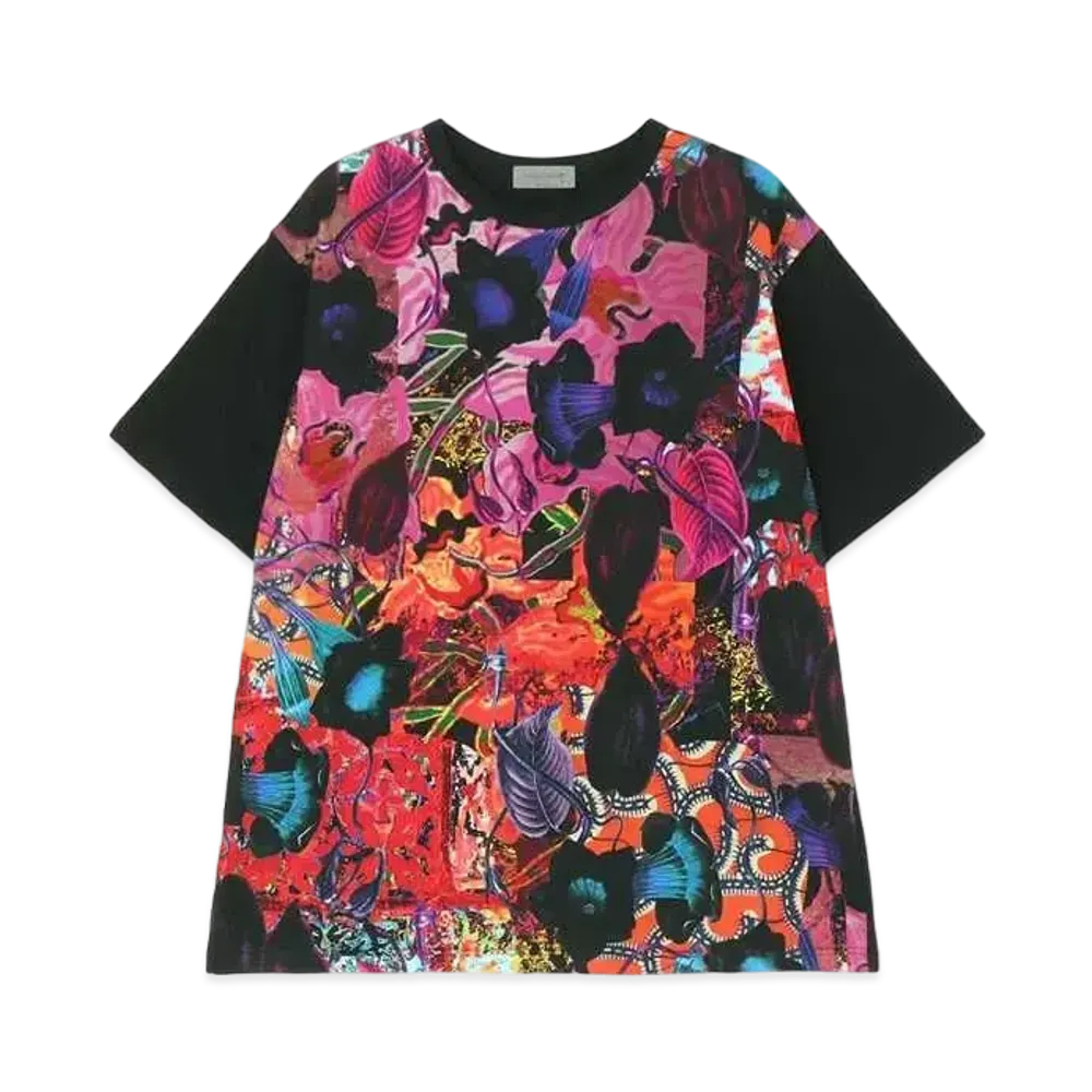 Yohji Yamamoto 60/2 PS Ink J + 30/-PS Patchwork Ptn Half Sleeve "Black"