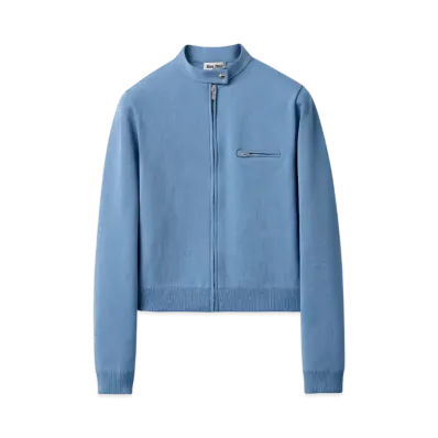 MIUMIU Women's Technical Yarn Zipper Cardigan "Blue"