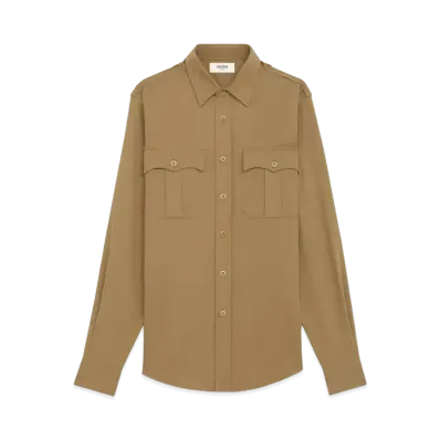 CELINE Military Shirt / Lightweight Cotton Twill "Beige"