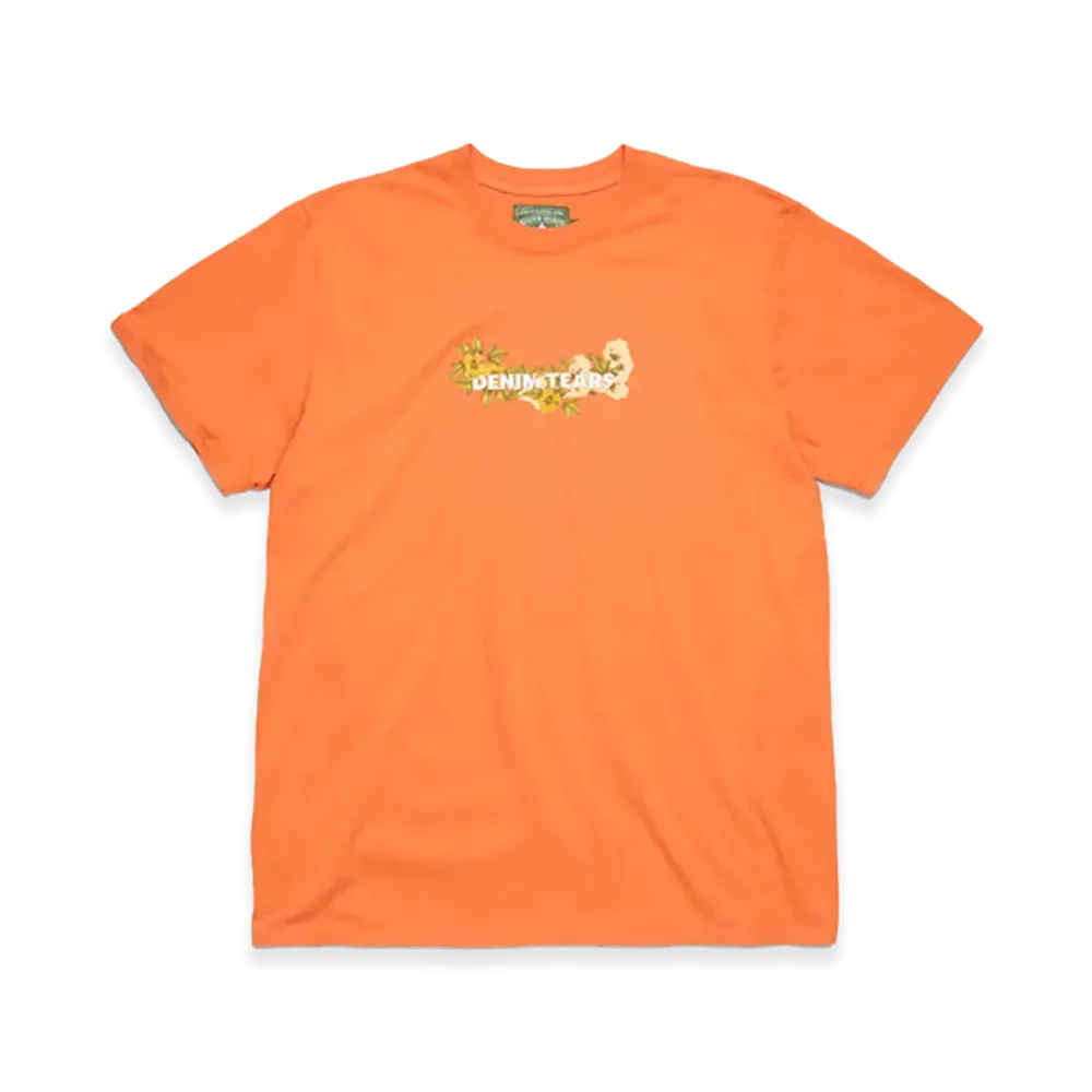 DENIM TEARS Cotton Floral Logo Tee "Orange"