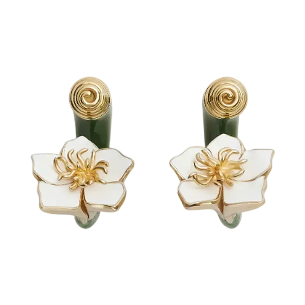 Bottega Veneta Flower Earrings "Avocado"