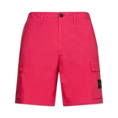 Stone Island L0803 Stretch Cotton Tela Paracadute Garment Dyed Cargo Bermuda Shorts - 22SS "Cyclamen"