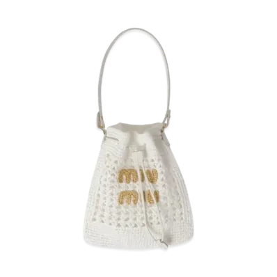 MIUMIU Woven Fabric Mini-Bag "White"