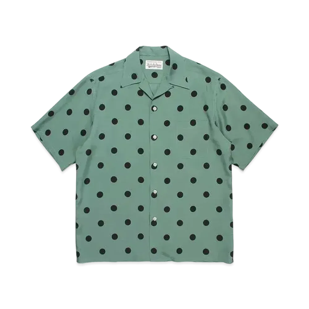 WACKO MARIA Dots Open Collar Shirt "Green"