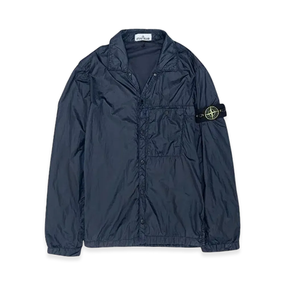 Stone Island 10525 Compass Patch Buttoned Overshirt - 23FW "Navy Blue"