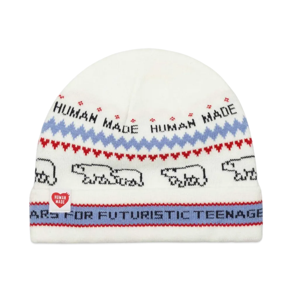 HUMAN MADE Jacquard Beanie "White"