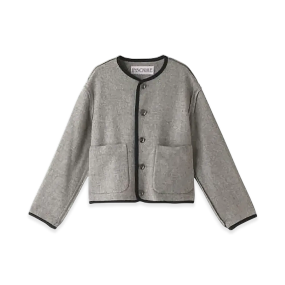 INSCRIRE Melton No-Collar Jacket "Gray"