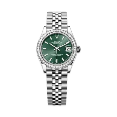 ROLEX Datejust 31 Oystersteel & White Gold Diamonds "Green"