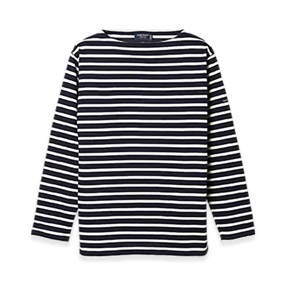 SAINT JAMES Boatneck Long Sleeve T-shirt Guildo "Marine Ecru"