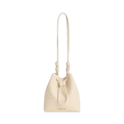 CHARLES & KEITH Leia Knot Bucket Bag "Beige"