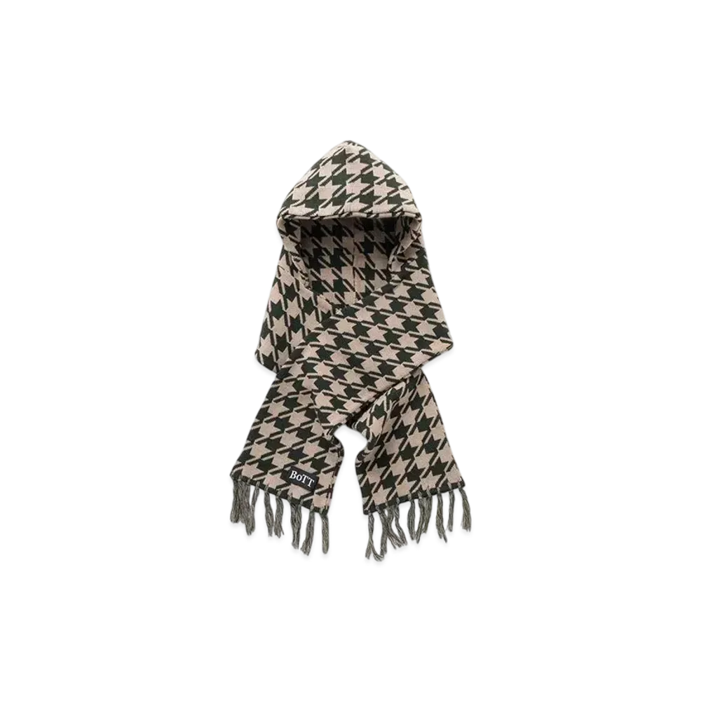 BoTT Houndstooth Hooded Scarf "Natural"