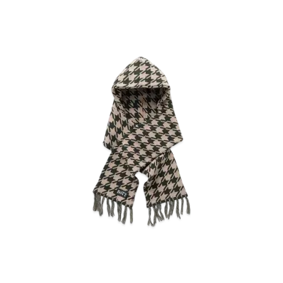 BoTT Houndstooth Hooded Scarf "Natural"