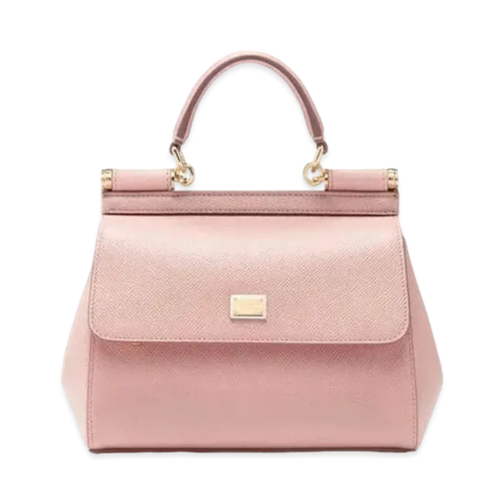 Dolce&Gabbana Sicily Bag Small Dauphine Leather "Pink"