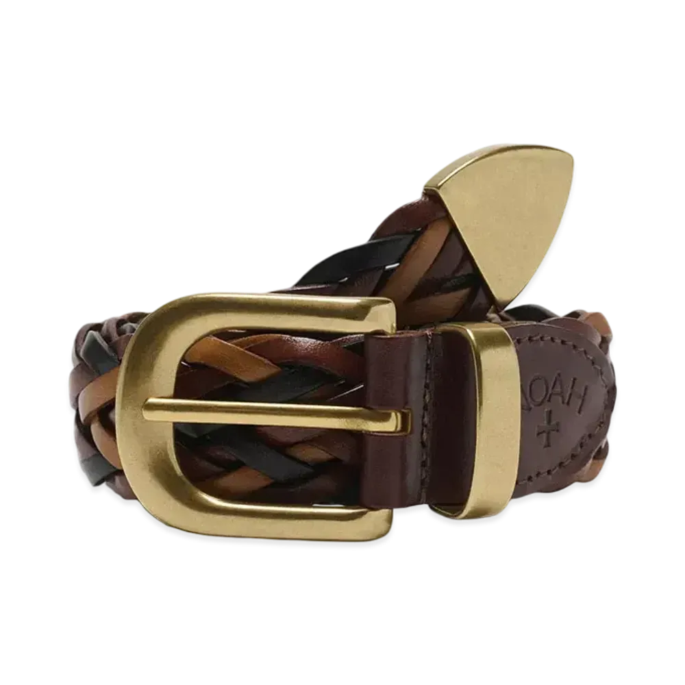 Noah Braided Leather Belt "Brown"