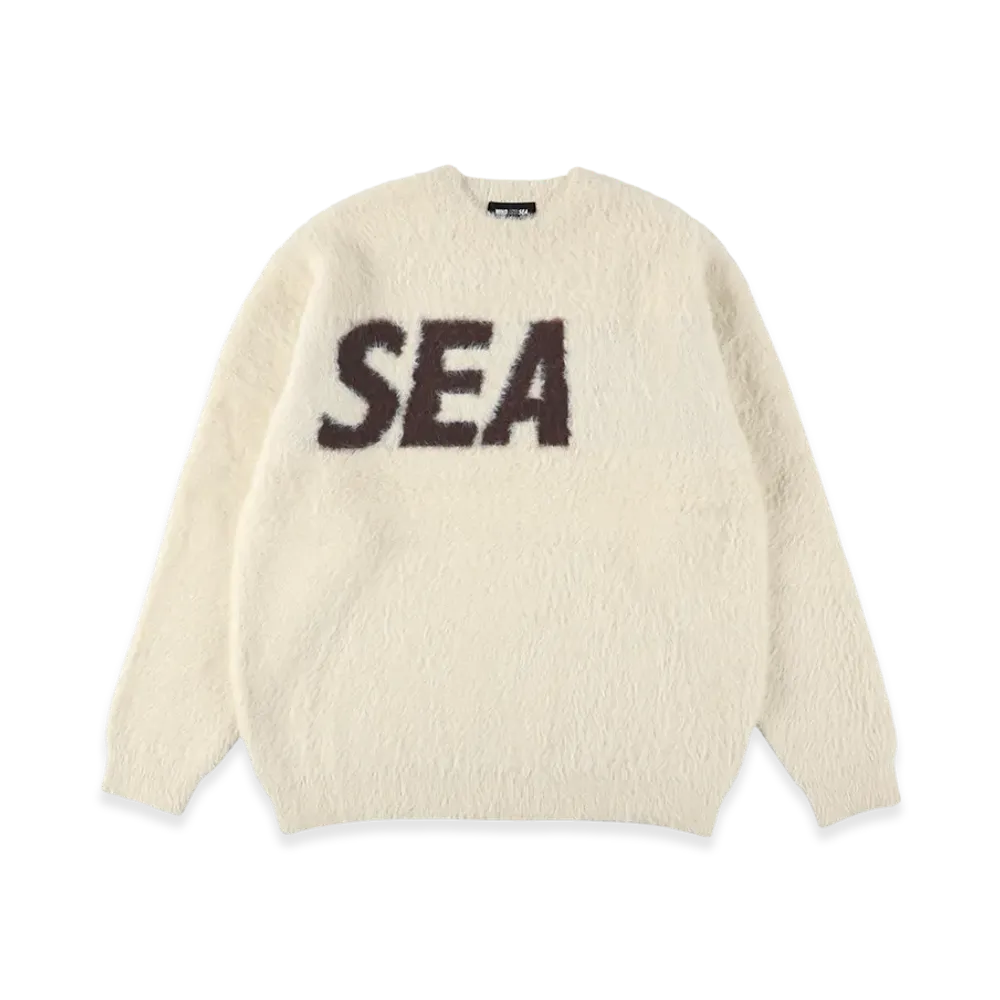WIND AND SEA Shaggy BIGSEA Knit Sweater "Ivory"