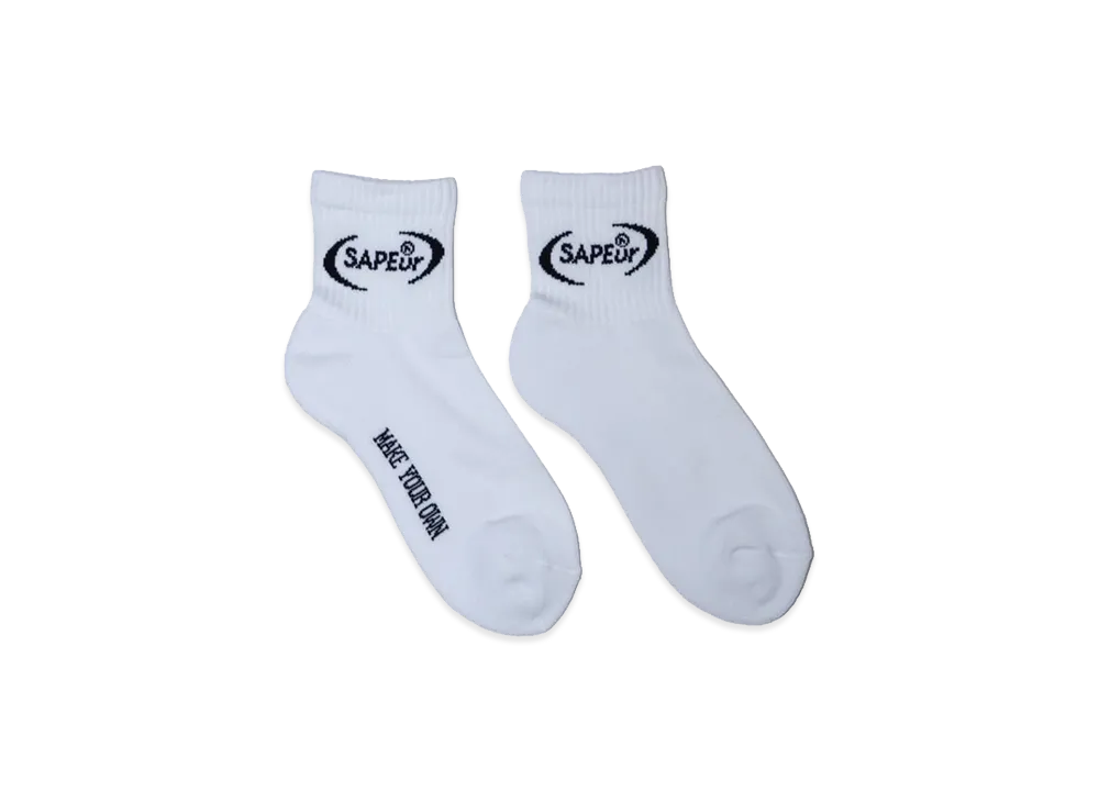 SAPEur Short Length Oval Logo Socks "White"