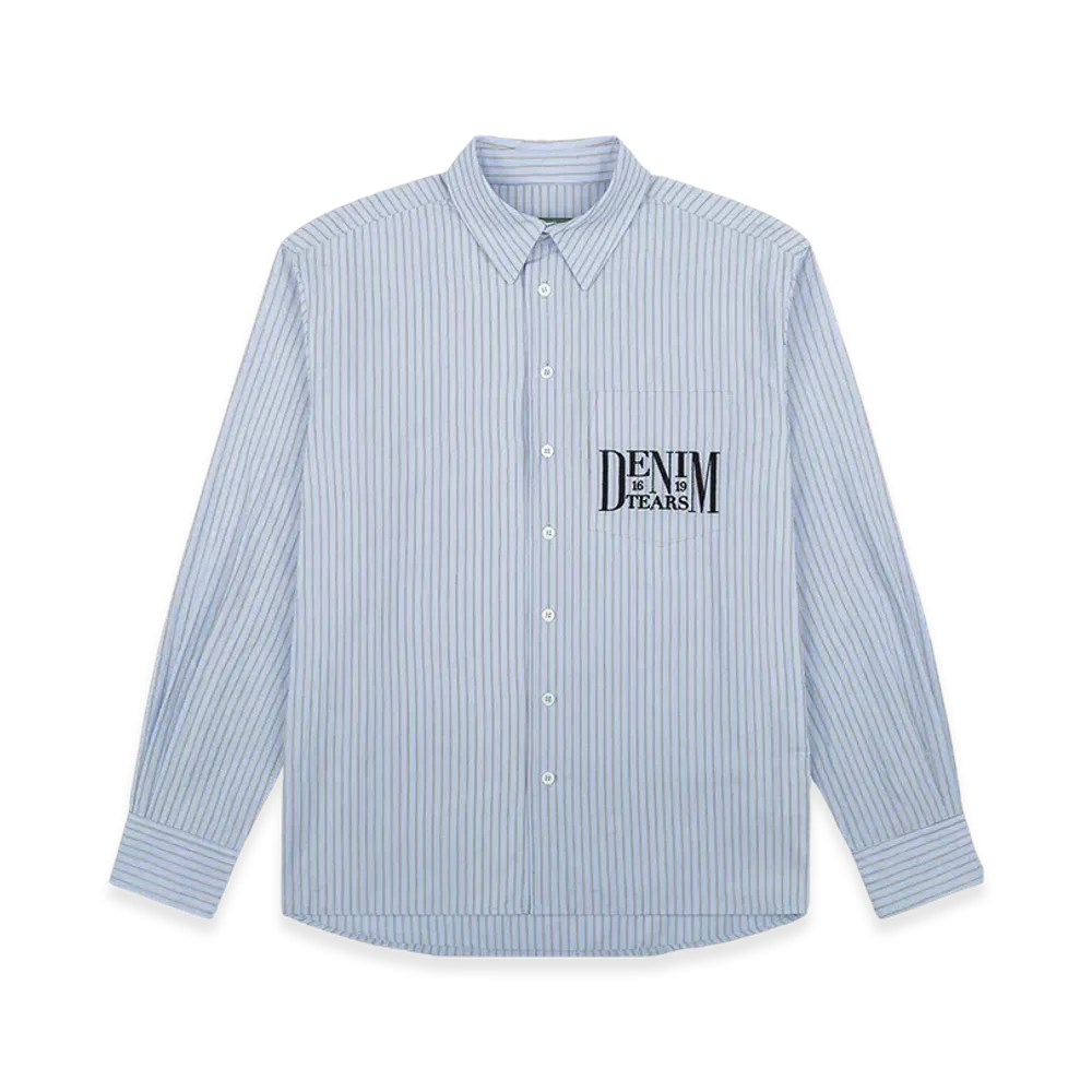DENIM TEARS DT Festival Button Up Shirt "Light Blue"