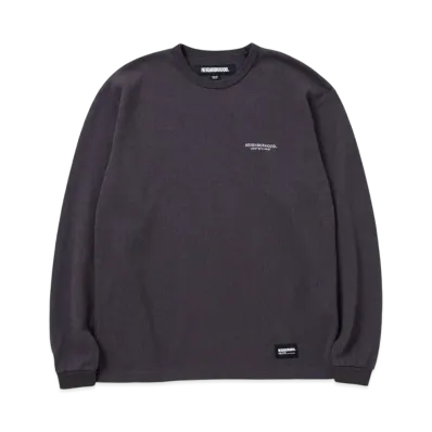 NEIGHBORHOOD Honeycomb Fabric Crewneck LS "Charcoal"