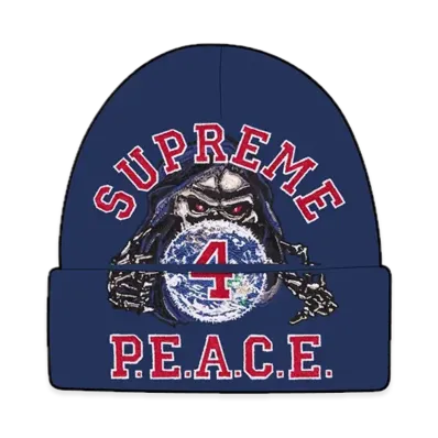 Supreme Peace Embroidered Beanie "Navy"