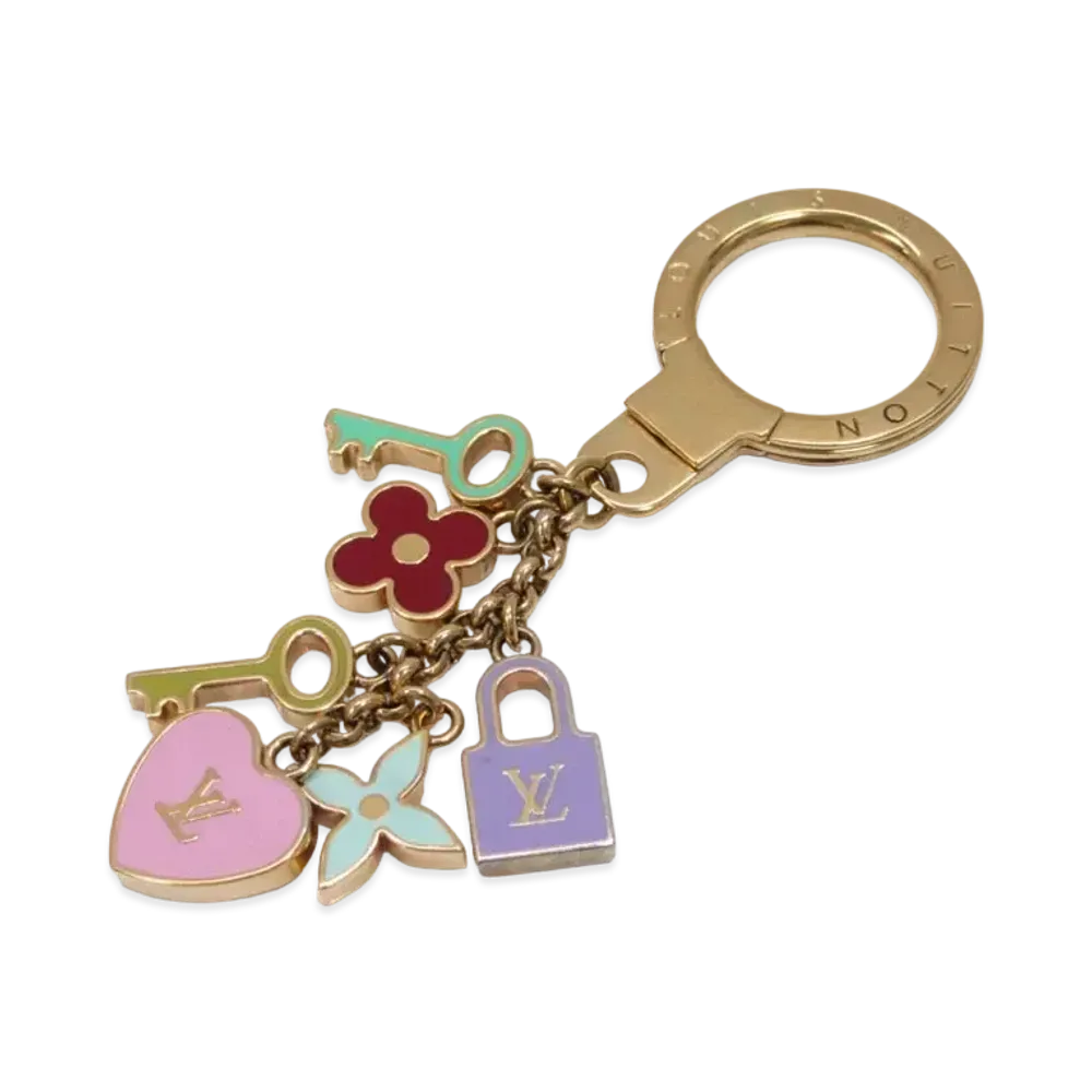 Louis Vuitton Porte Cles Pretty Charm "Gold/Multicolor"