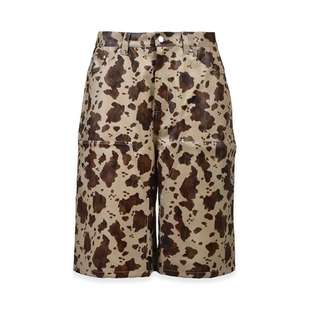 BREATH Faux Leather Horse Double Knee Shorts "Horse"