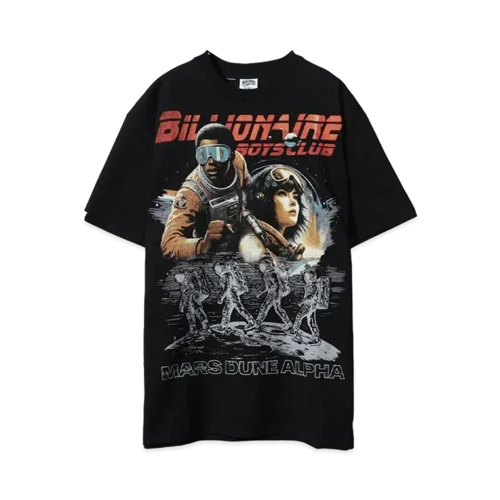 BILLIONAIRE BOYS CLUB BB SPACE RUNNER HEAVYWEIGHT WASHED OVERSIZED T-SHIRT "BLACK"