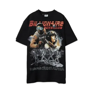 BILLIONAIRE BOYS CLUB BB SPACE RUNNER HEAVYWEIGHT WASHED OVERSIZED T-SHIRT "BLACK"