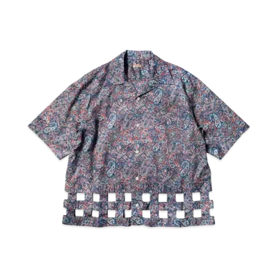 KAPITAL Lawn Paisley Wind Pen Aloha Shirt "Navy"