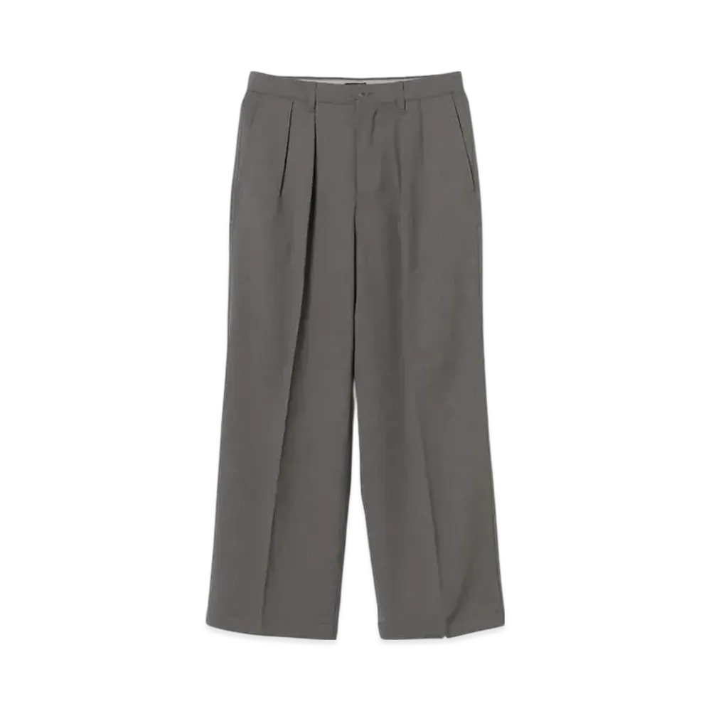 BEAMS 2 Pleat Wide Slacks "Gray"