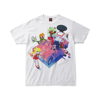 Geeks Rule x New PANTY & STOCKING with GARTERBELT Silkscreen Printing T Shirt "White"