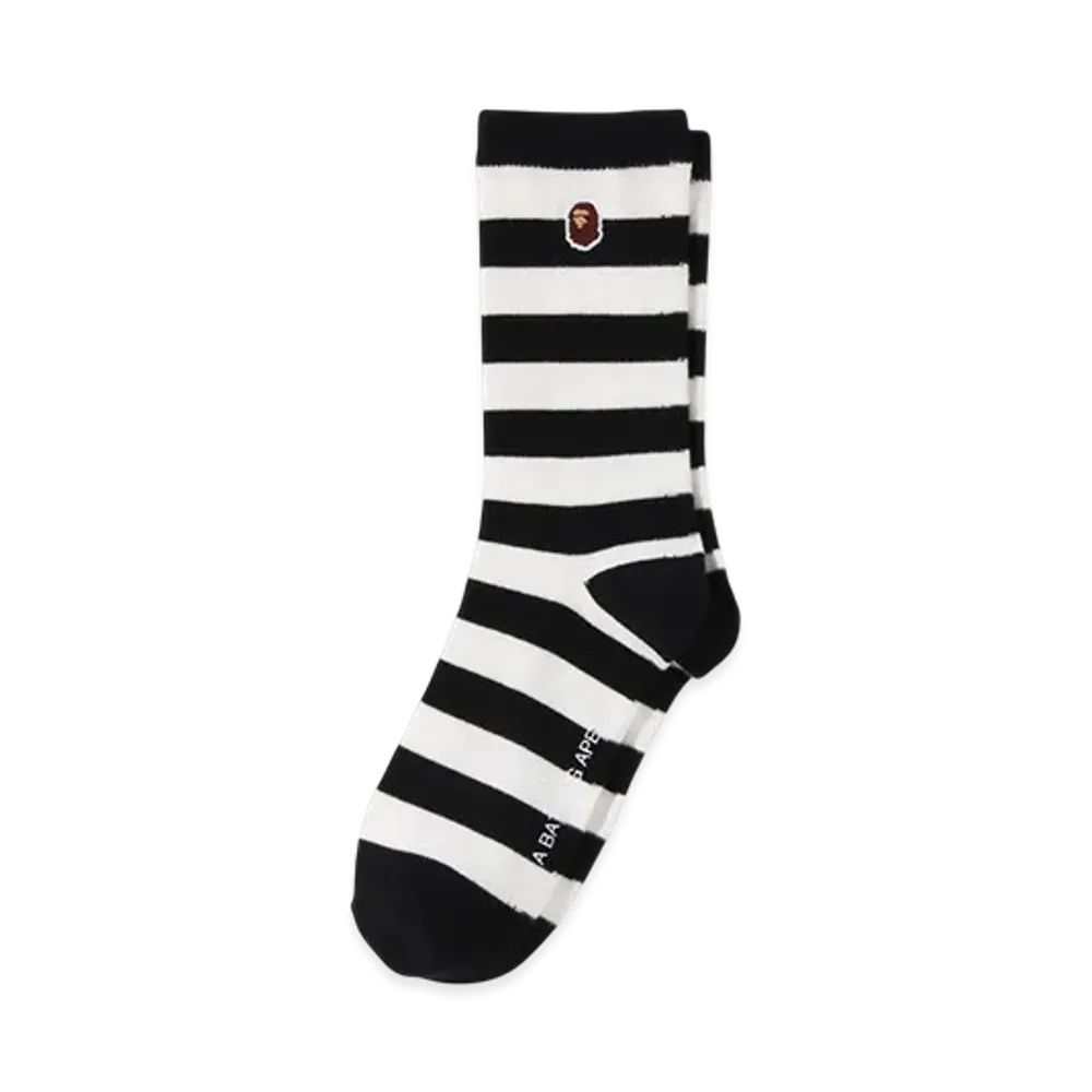 A BATHING APE Ape Head One Point Hoop Socks "Black"