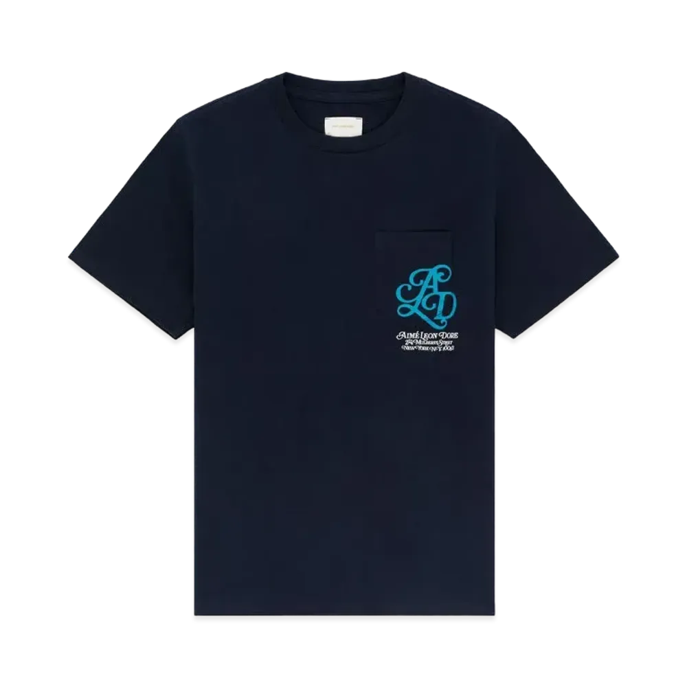 Aime Leon Dore Monogram Pocket Tee "Navy"