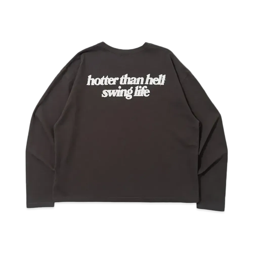 HTH Applique long tee "CHARCOAL"
