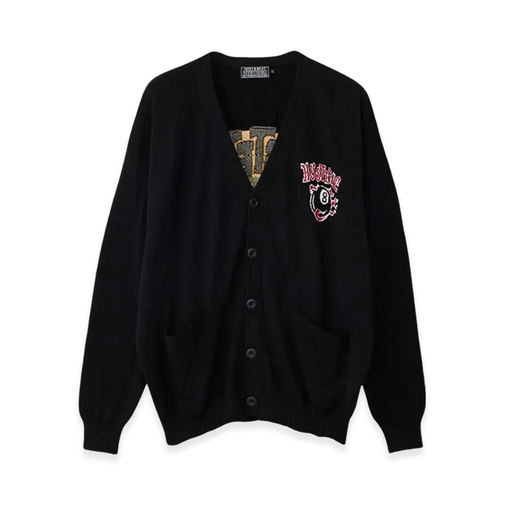 HYSTERIC GLAMOUR STBM Racing Jacquard Cardigan "Black"