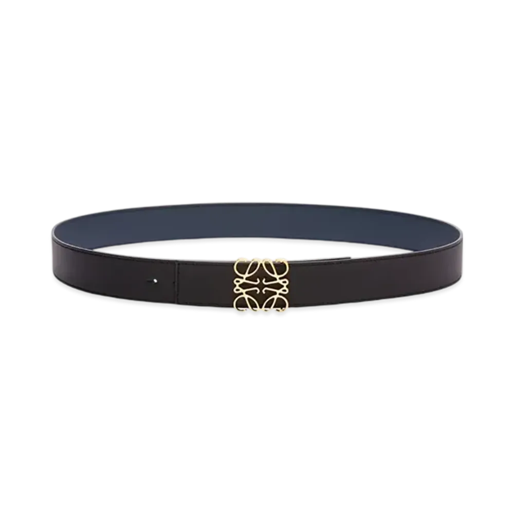 LOEWE Reversible Anagram Belt "Black/Ocean/Gold"