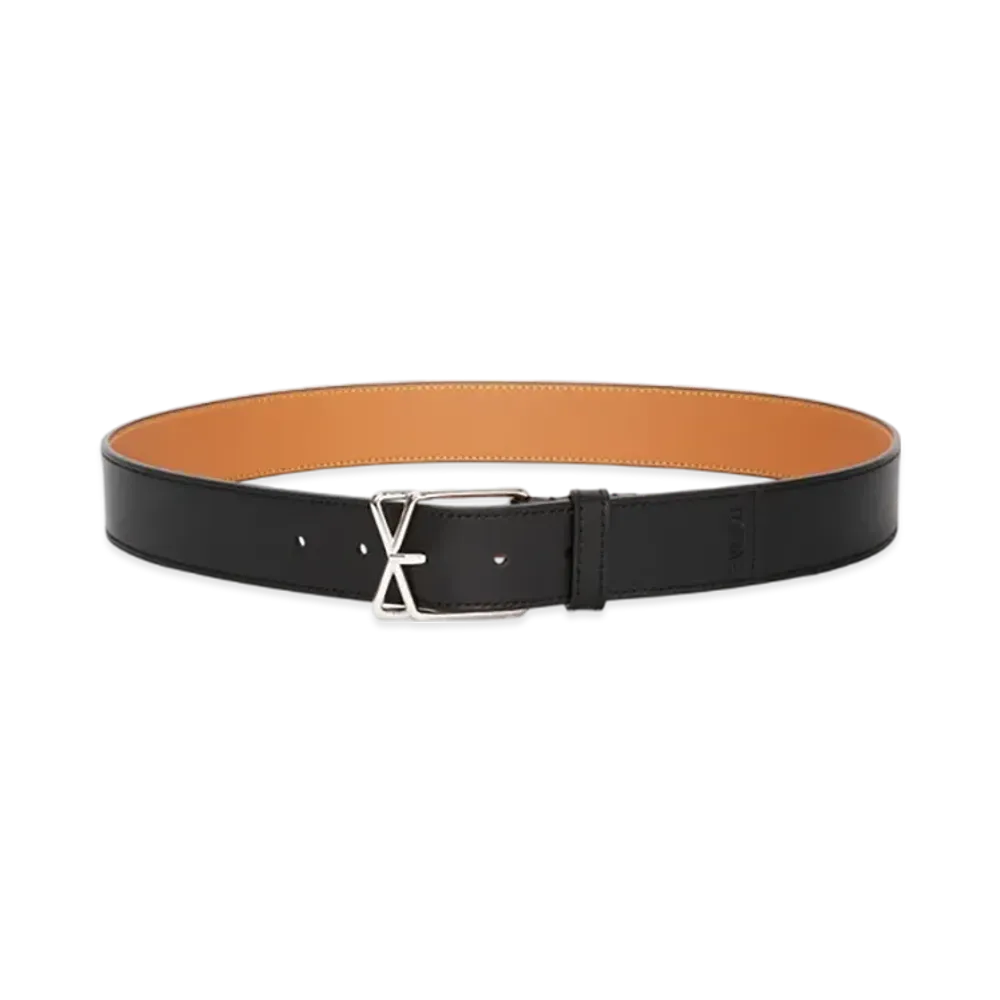 LOEWE Layered Cross Buckle Belt "Black/Palladium"