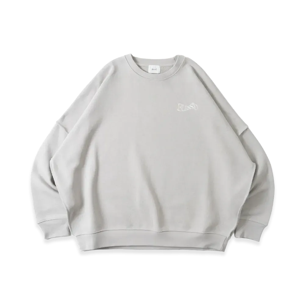BLESS U Wave Logo Sweatshirt "Gray"