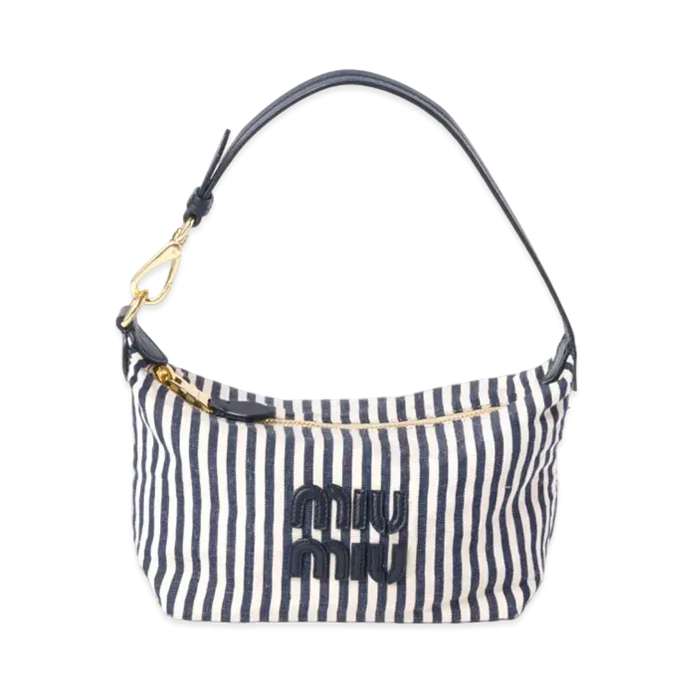MIUMIU Miu Spirit Fabric Mini Bag "Beige/Navy"