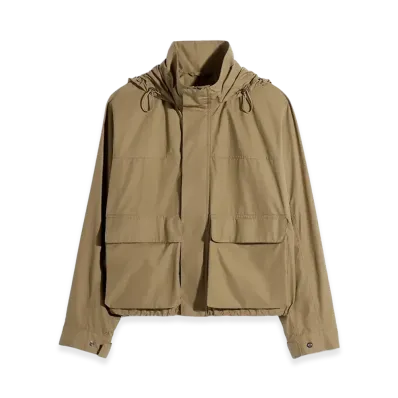 LEMAIRE Women's Ventile Cotton Short Rain Parka "Khaki"