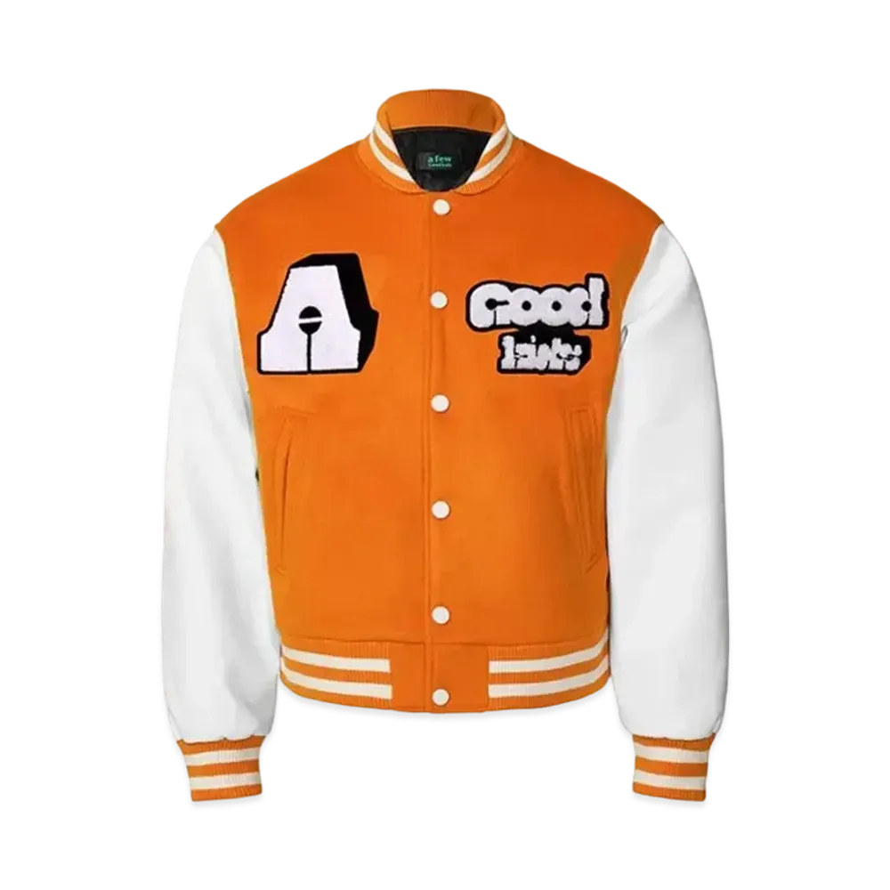 A FEW GOOD KIDS Block Logo Stadium Jacket "Orange"