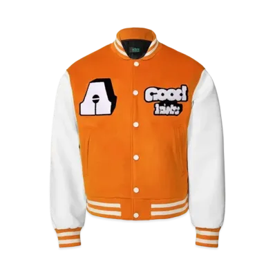 A FEW GOOD KIDS Block Logo Stadium Jacket "Orange"