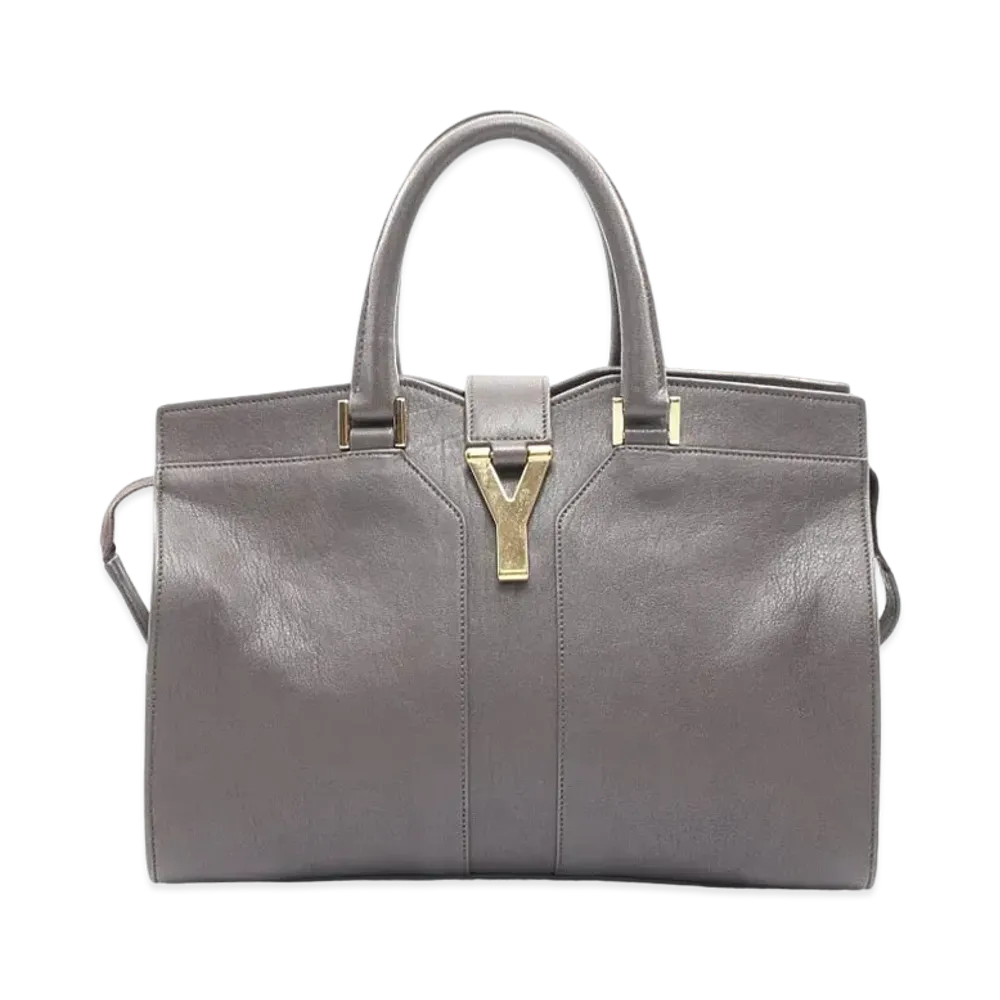 Saint Laurent Cabas Chyc Leather 2WAY Bag "Gray"