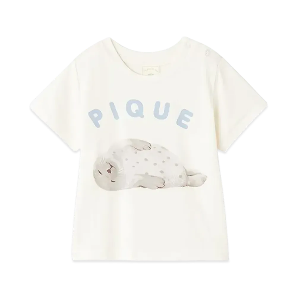 GELATO PIQUE Baby Cool Sensation To The Touch Seal One-Point T-Shirt "Off White"