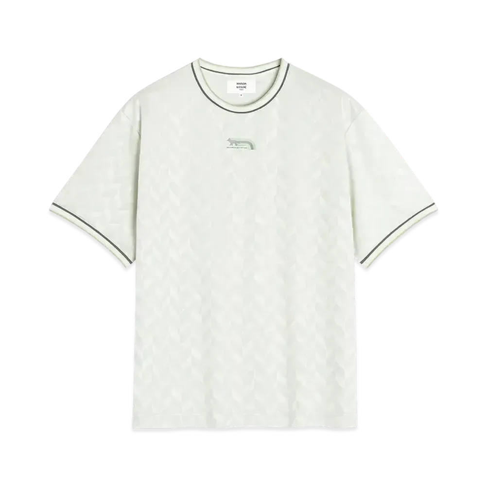 Maison Kitsune Jacquard Flash Fox Oversized T-Shirt "Celadon"