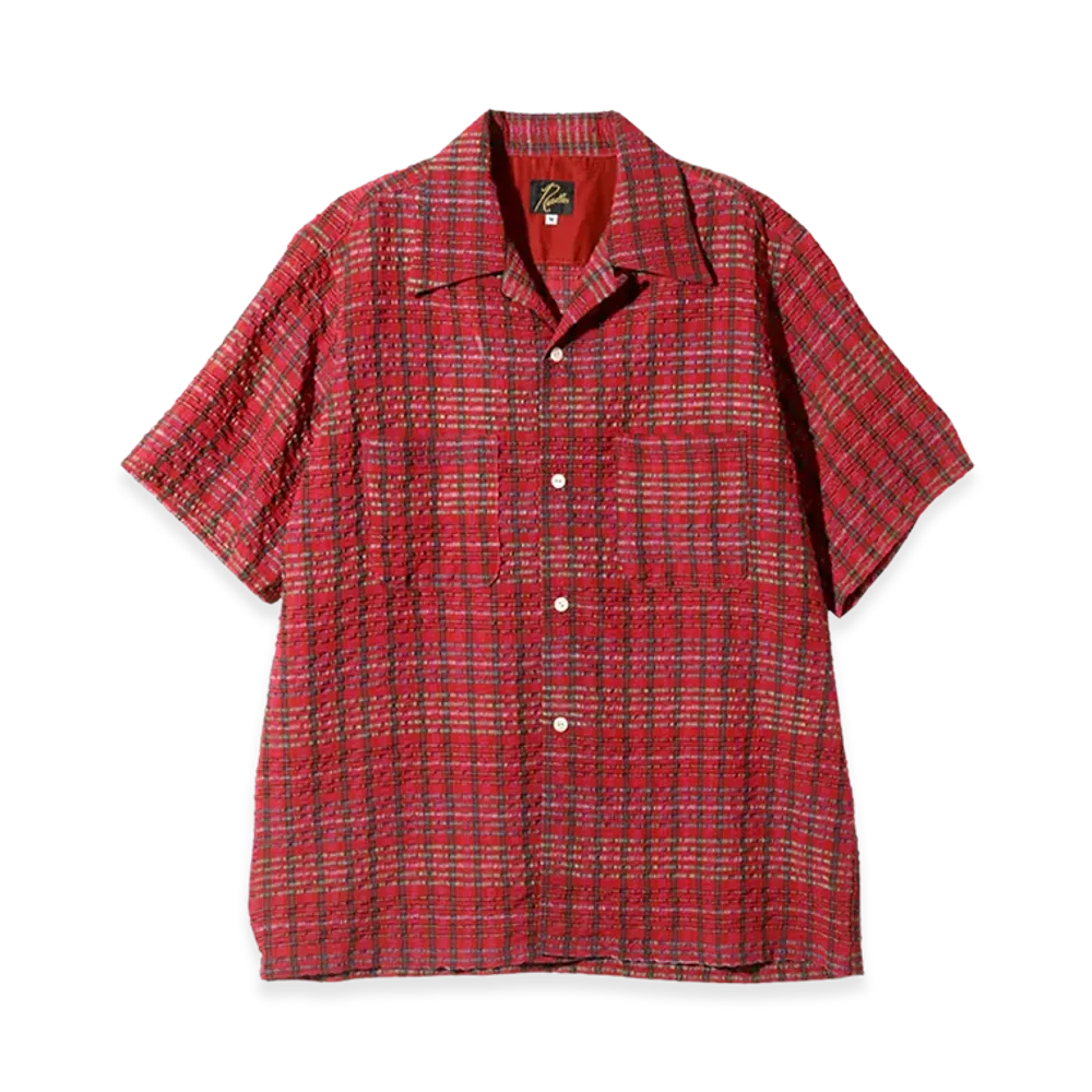 NEEDLES S/S One-Up Shirt PE/R Chiffon Sucker Pladi "Red"