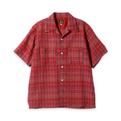 NEEDLES S/S One-Up Shirt PE/R Chiffon Sucker Pladi "Red"