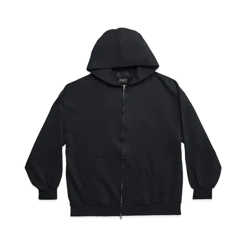 BALENCIAGA MENS Outside Loop Zip Up Hoodie Small Fit "Black"
